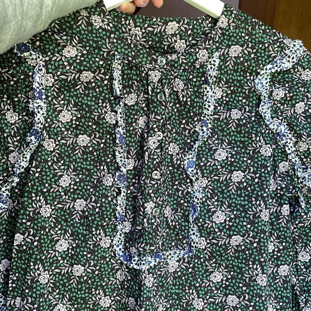 J.Crew (Liberty of London) Ruffled Sleeve Blouse. Size XS. 100% Cotton. - Picture 4 of 5